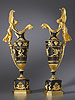 An extremely fine pair of Empire gilt and patinated bronze urns by Claude Galle